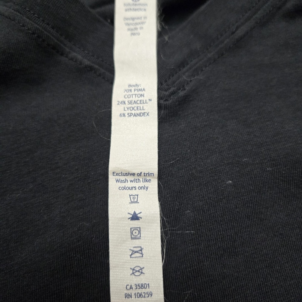 Lululemon Shirt Mens Large Black 5 Year Basic V Neck Short Sleeve Tee Neutral - Picture 6 of 6